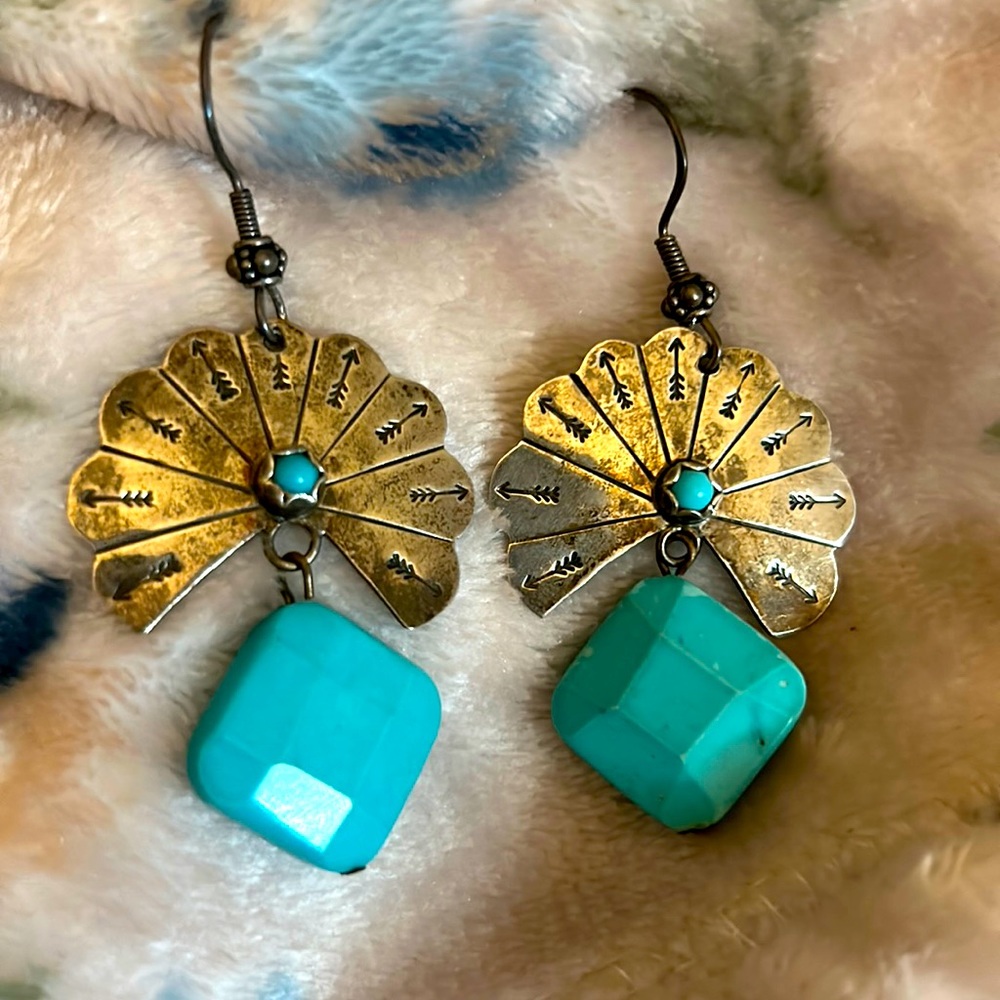 Vintage Silver Turquoise Earrings